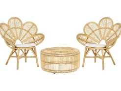 Set bistrot con cuscini FLORENTINE / LIMNI Rattan Beige