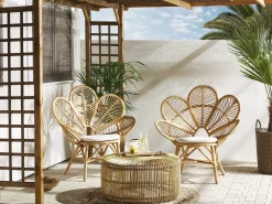 Set bistrot con cuscini FLORENTINE / LIMNI Rattan Beige