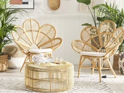 Set bistrot con cuscini FLORENTINE / LIMNI Rattan Beige