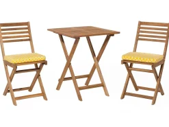 Set bistrot con cuscini FIJI Legno d'acacia Giallo