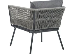 Set bistrot con cuscini GARGANO Rattan sintetico (PE) Grigio