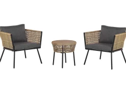 Set bistrot con cuscini GARGANO Rattan sintetico (PE) Marrone chiaro