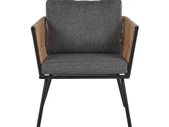 Set bistrot con cuscini GARGANO Rattan sintetico (PE) Marrone chiaro