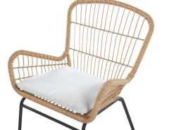 Set bistrot con cuscini LABICO Rattan sintetico (PE) Marrone chiaro
