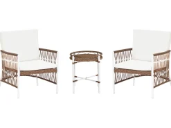 Set bistrot con cuscini LEVICO Metallo Bianco