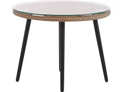 Set bistrot con cuscini LAURETO Rattan sintetico (PE) Naturale