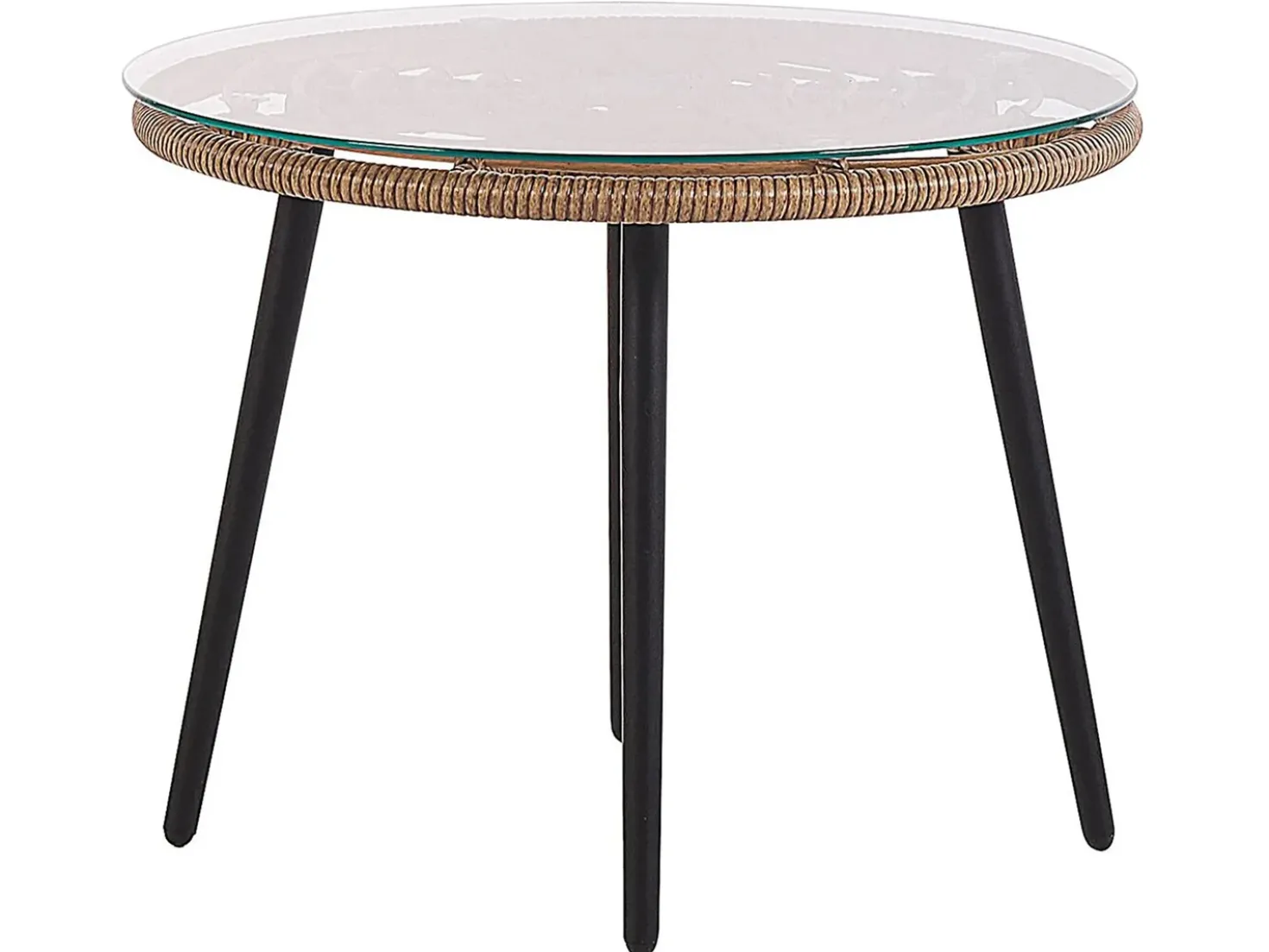 Set bistrot con cuscini LAURETO Rattan sintetico (PE) Naturale