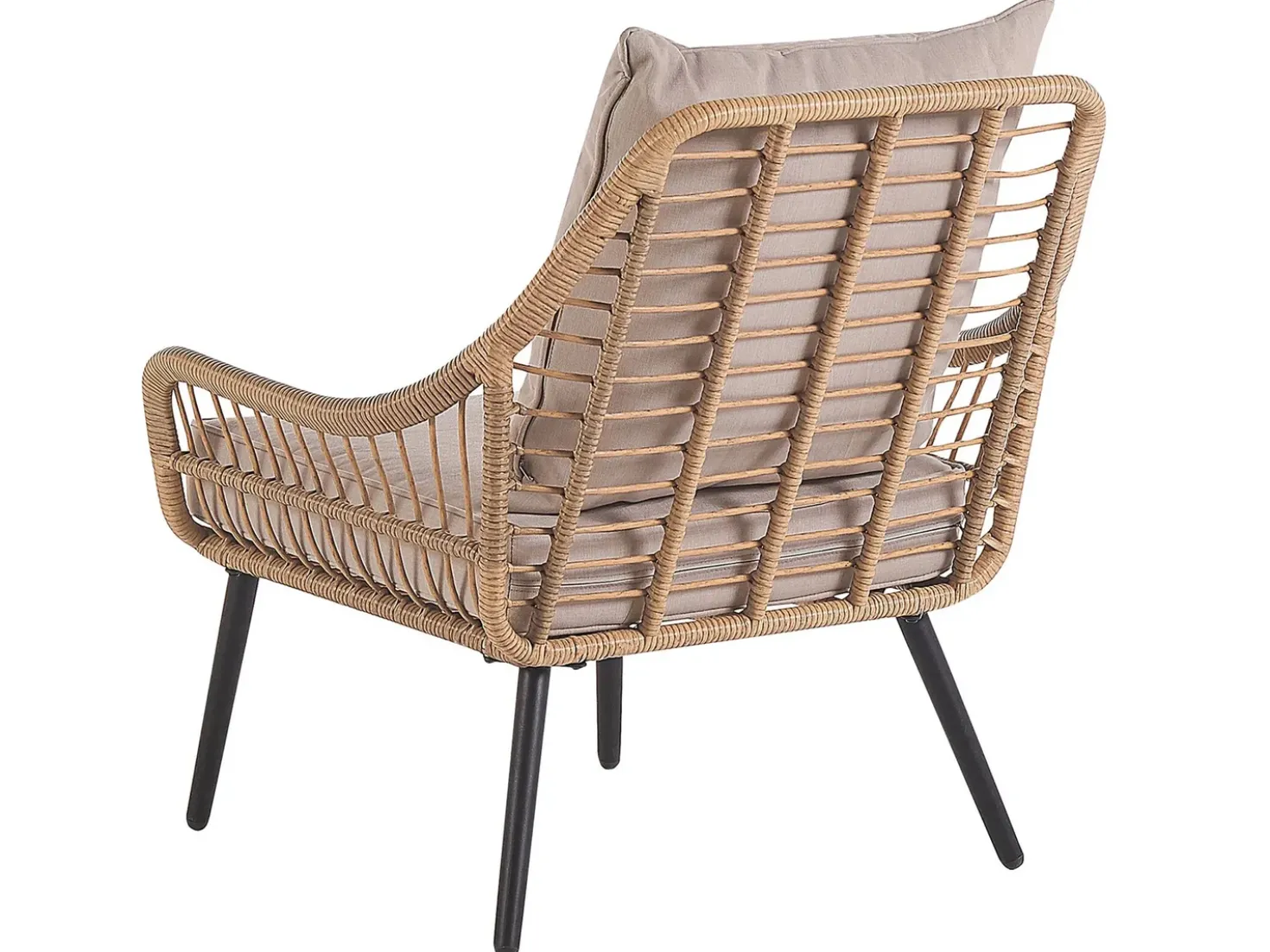 Set bistrot con cuscini LAURETO Rattan sintetico (PE) Naturale