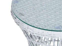 Set bistrot con cuscini MESYNA Rattan sintetico (PE) Bianco