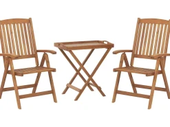 Set bistrot con cuscini Pieghevole JAVA Legno d'acacia Blu