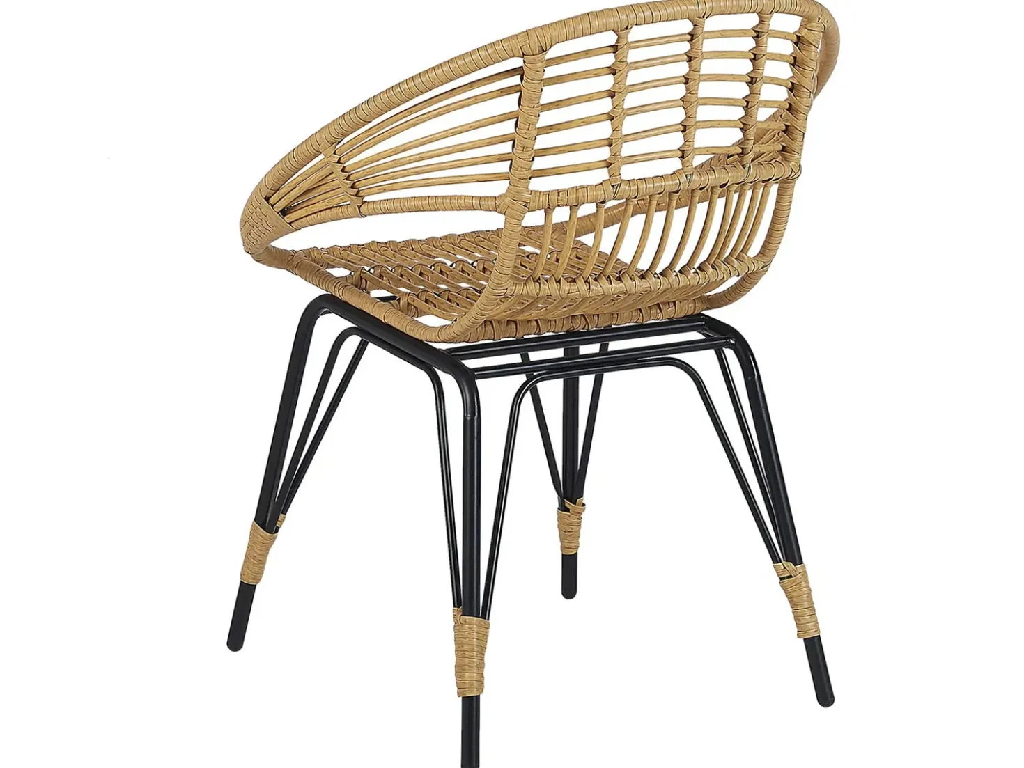 Set bistrot con cuscini PELLARO Rattan sintetico (PE) Nero