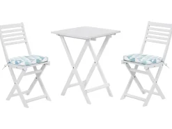 Set bistrot con cuscini Pieghevole FIJI Legno d'acacia Blu