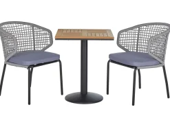 Set bistrot con cuscini PALMI Metallo Grigio