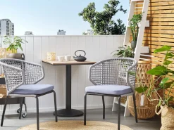 Set bistrot con cuscini PALMI Metallo Grigio