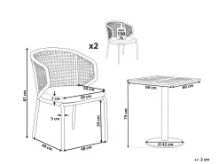 Set bistrot con cuscini PALMI Metallo Grigio