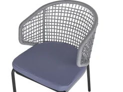 Set bistrot con cuscini PALMI Metallo Grigio