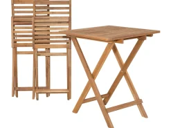 Set bistrot con cuscini Pieghevole FIJI Legno d'acacia Verde menta