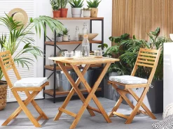 Set bistrot con cuscini Pieghevole FIJI Legno d'acacia Verde menta