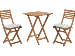 Set bistrot con cuscini Pieghevole FIJI Legno d'acacia Verde menta