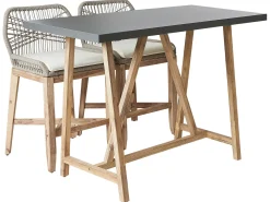 Set bistrot con cuscini TALAMONE Legno d'acacia Grigio