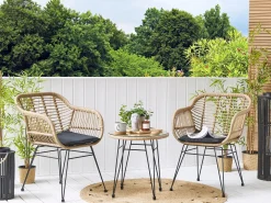Set bistrot con cuscini TROPEA II Rattan sintetico (PE) Naturale