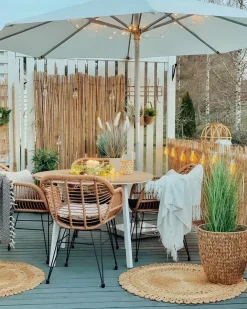 Set bistrot con cuscini TROPEA II Rattan sintetico (PE) Naturale