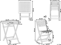 Set bistrot CONIOLO Legno d'acacia Marrone/Nero