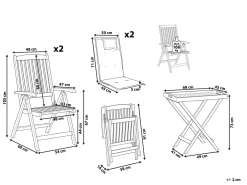 Set bistrot JAVA PREMIUIM Legno d'acacia Blu