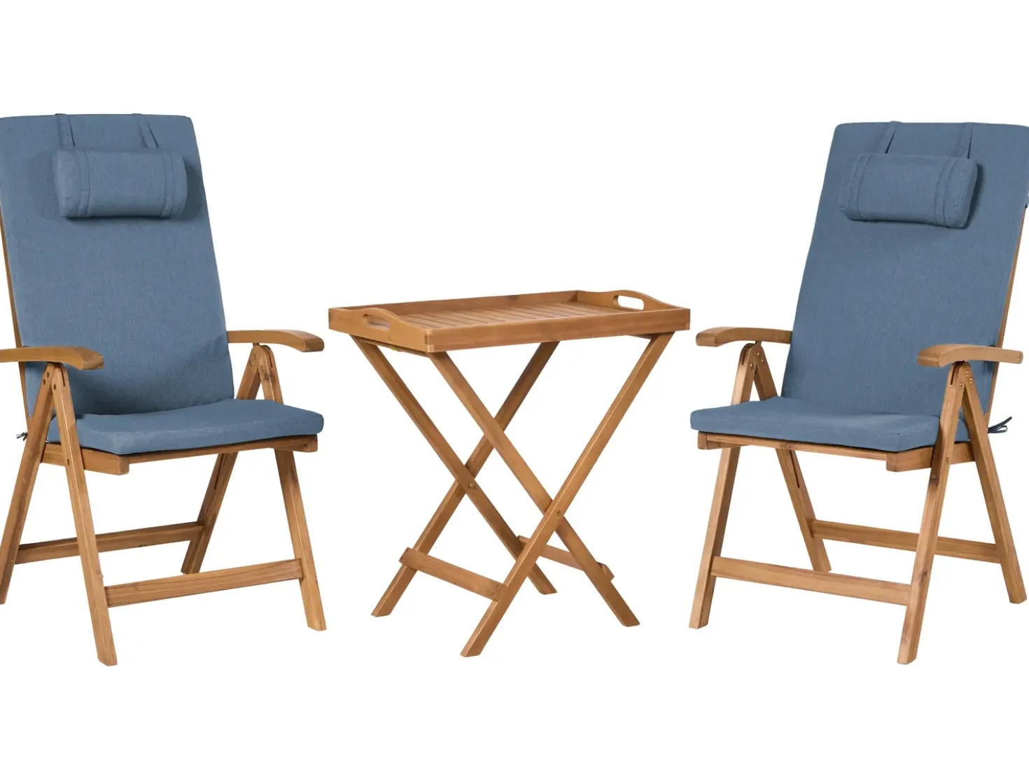 Set bistrot JAVA PREMIUIM Legno d'acacia Blu