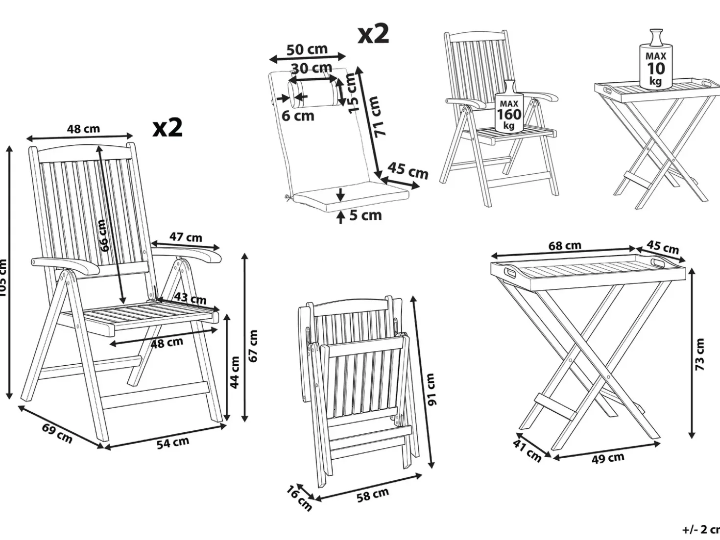 Set bistrot JAVA PREMIUIM Legno d'acacia Tortora
