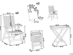 Set bistrot JAVA PREMIUIM Legno d'acacia Bianco sporco