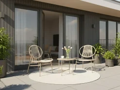 Set bistrot OVARO Rattan sintetico (PE) Beige