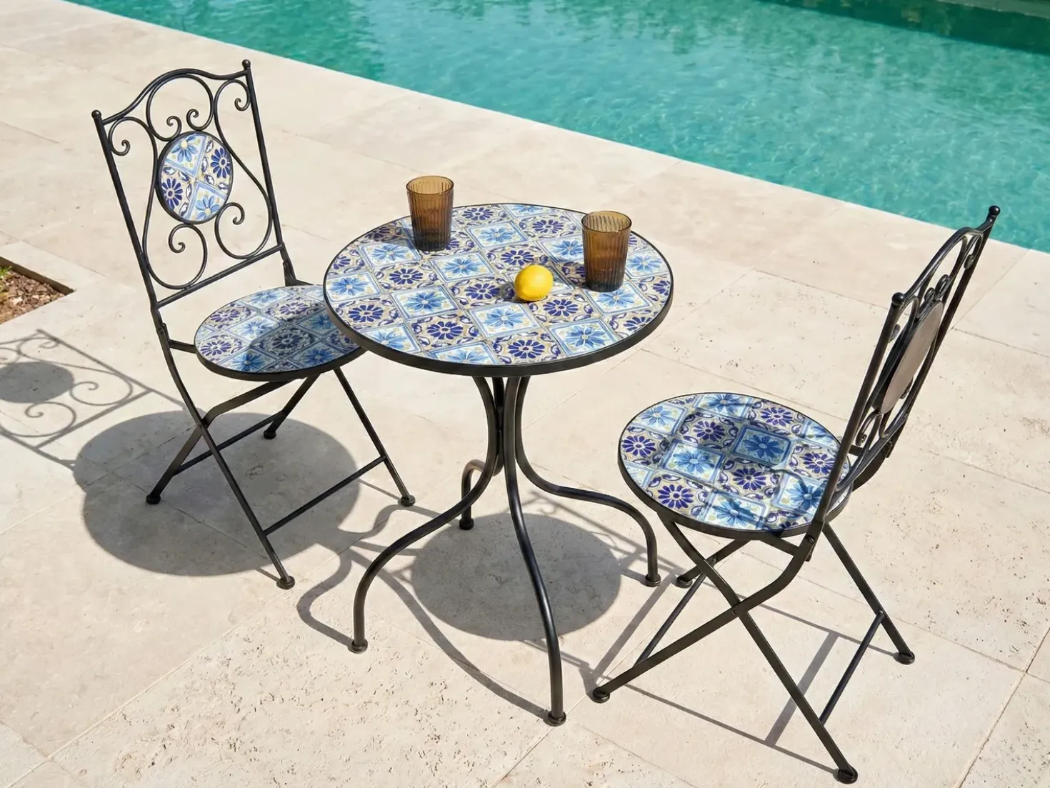 Set bistrot Pieghevole AGGIUS Metallo Nero