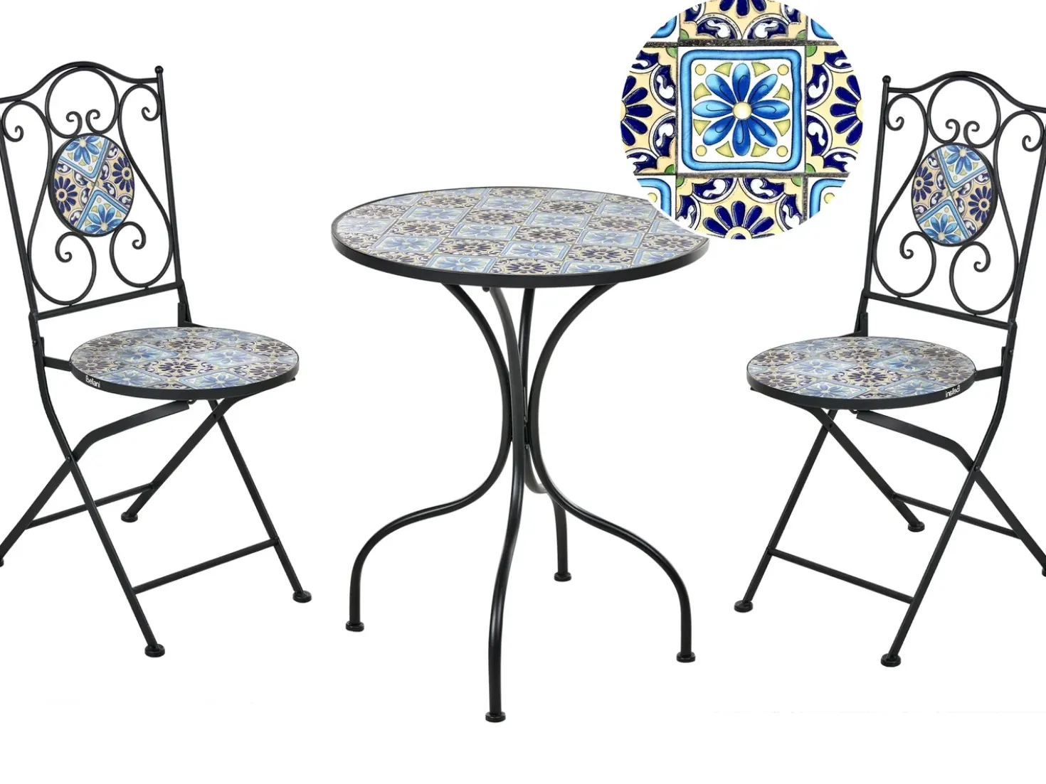 Set bistrot Pieghevole AGGIUS Metallo Nero