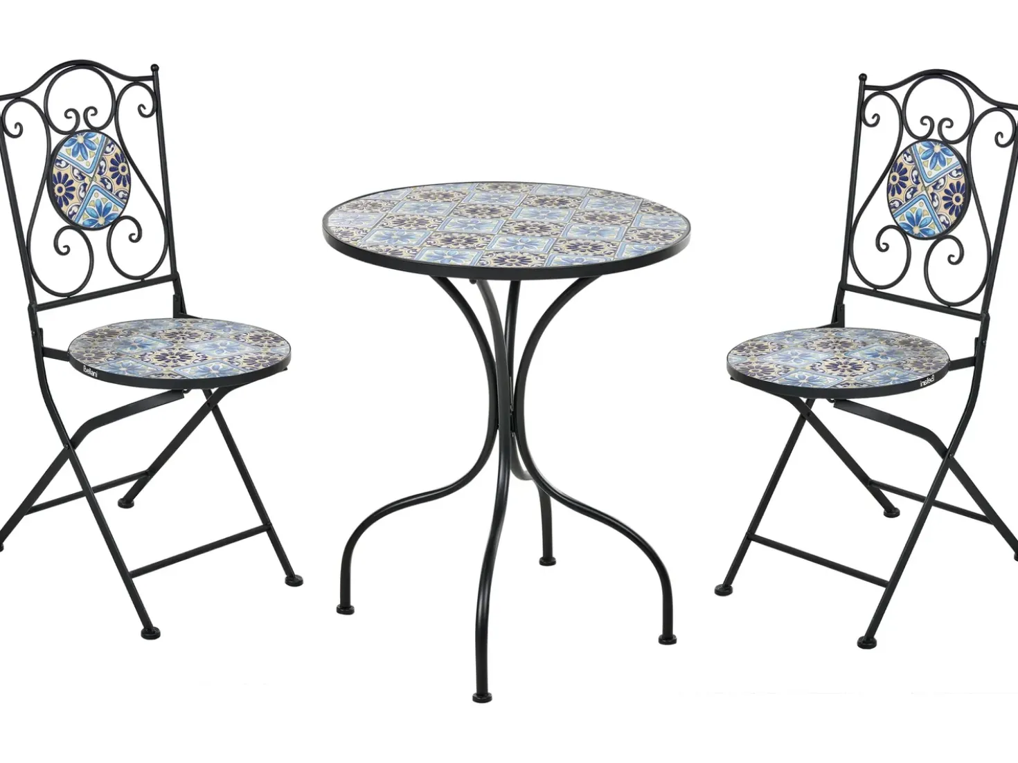 Set bistrot Pieghevole AGGIUS Metallo Nero