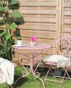 Set bistrot Pieghevole ALBINIA Metallo Rosa