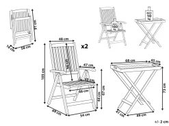 Set bistrot Pieghevole AMANTEA Legno d'acacia Marrone scuro