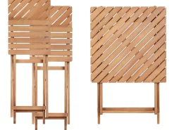 Set bistrot Pieghevole ARDORE Legno d'eucalipto Marrone