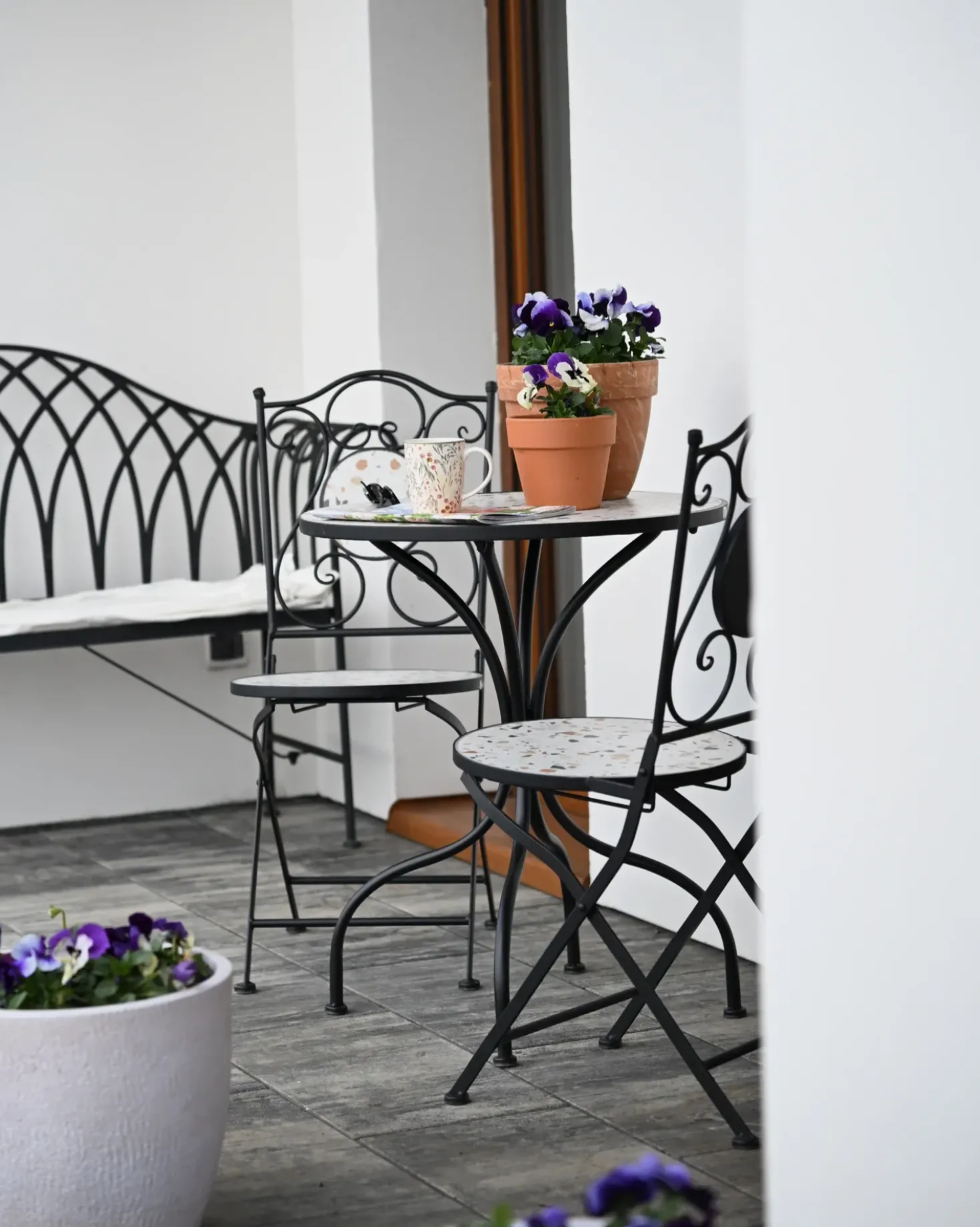 Set bistrot Pieghevole ARTENA Metallo Nero