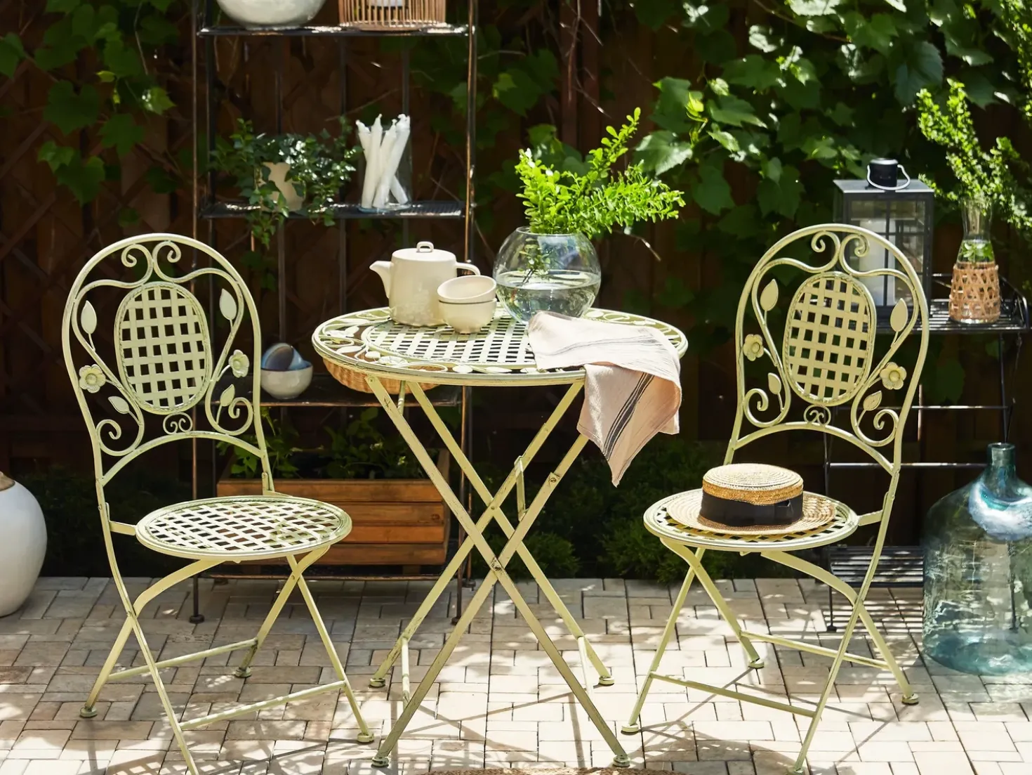 Set bistrot Pieghevole BIVIO Metallo Verde chiaro