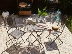 Set bistrot Pieghevole BORMIO Metallo Nero