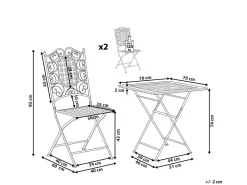 Set bistrot Pieghevole BORMIO Metallo Nero
