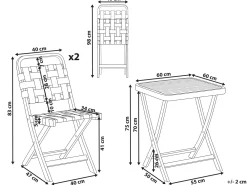 Set bistrot Pieghevole CALCIANO Legno di acacia certificato Marrone