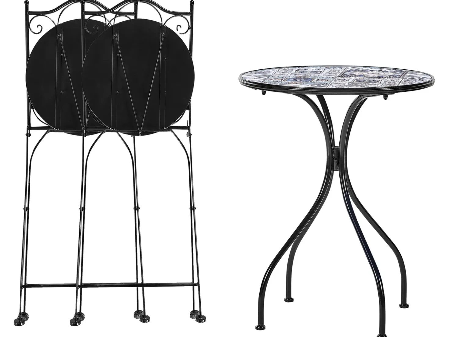 Set bistrot Pieghevole CIVITA Metallo Nero