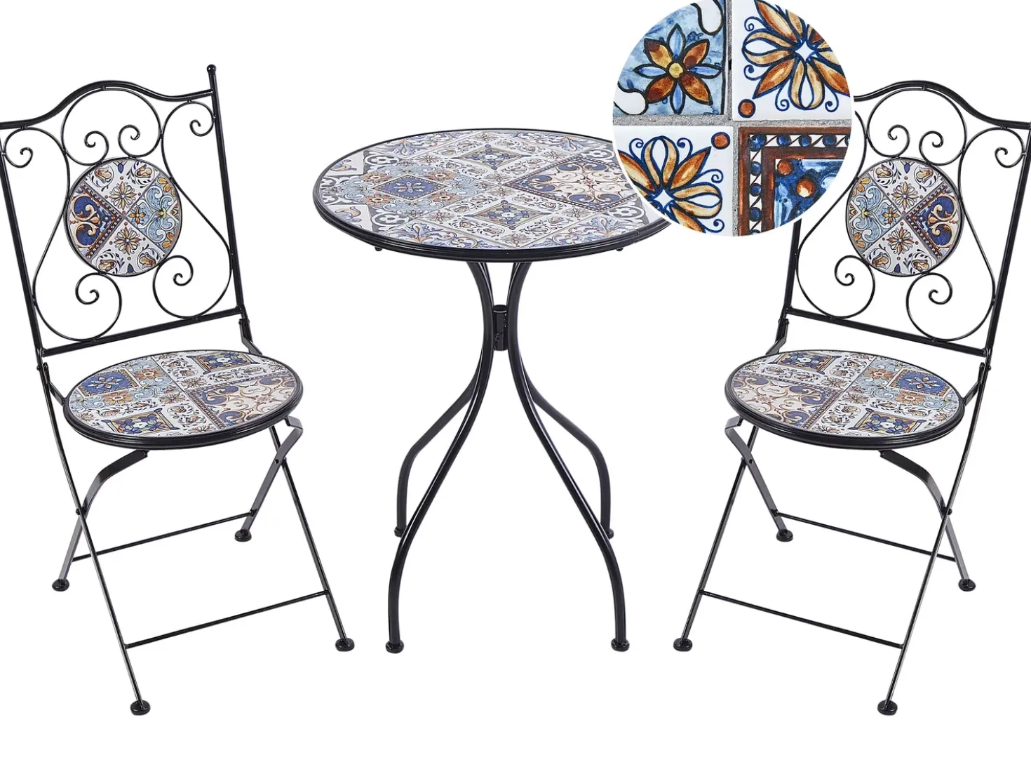 Set bistrot Pieghevole CIVITA Metallo Nero