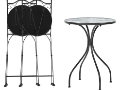 Set bistrot Pieghevole COZZANA Metallo Nero