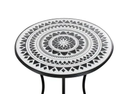 Set bistrot Pieghevole COMISO Metallo Nero/Bianco