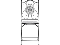 Set bistrot Pieghevole COMISO Metallo Nero/Bianco