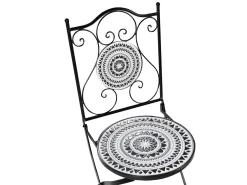 Set bistrot Pieghevole COMISO Metallo Nero/Bianco