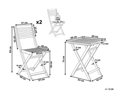 Set bistrot Pieghevole FIJI Legno d'acacia Bianco